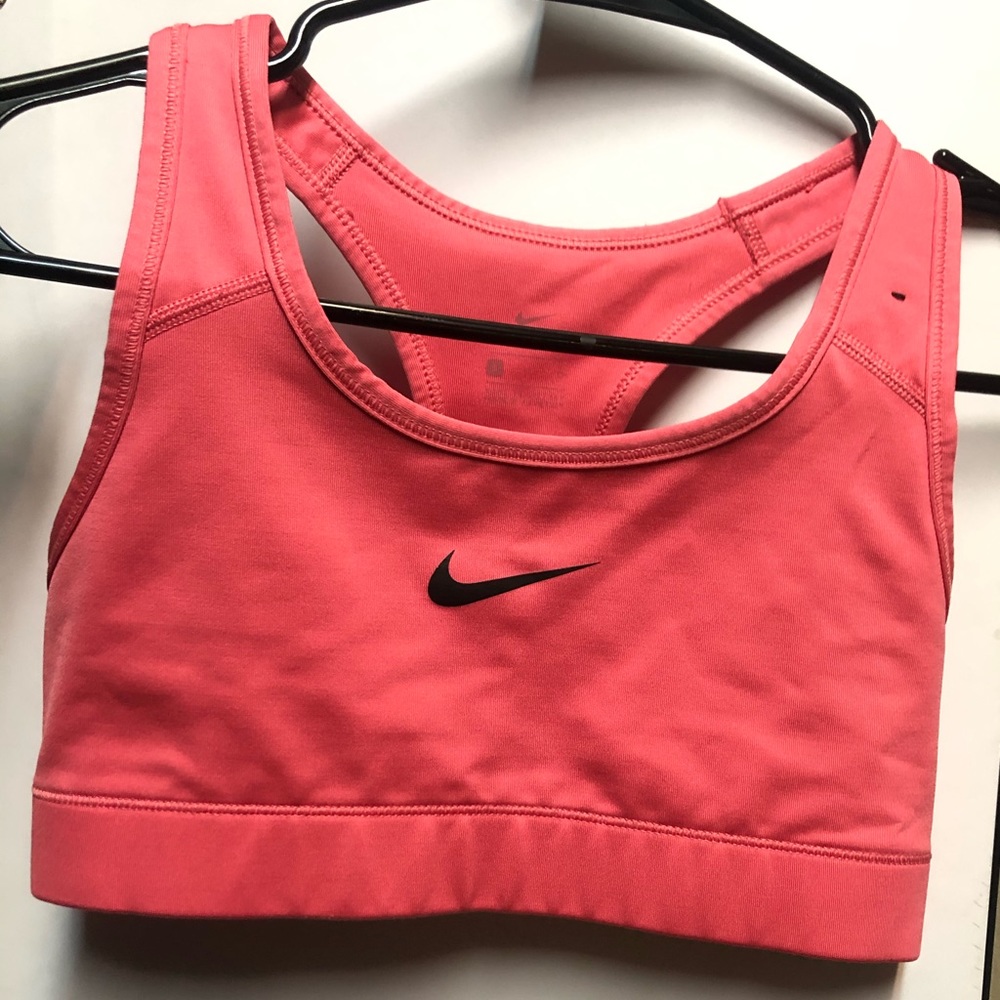 Pink Nike sports bra